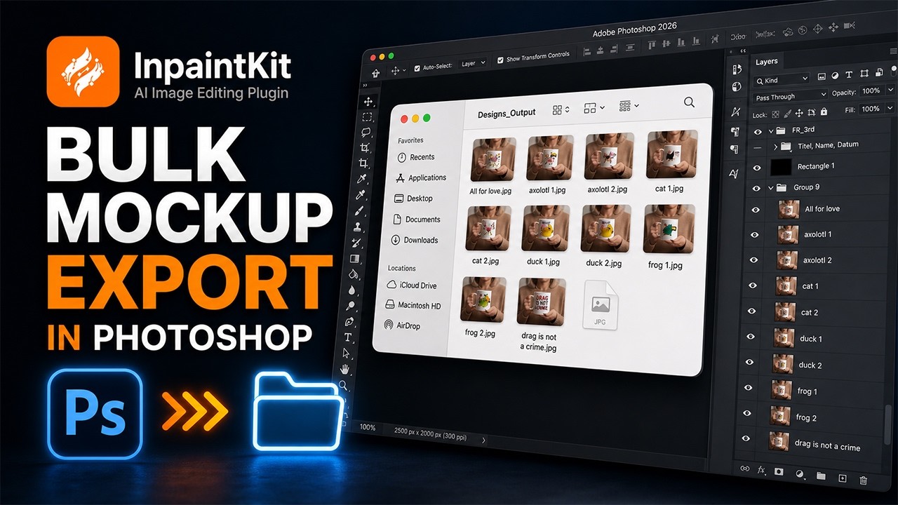 Bulk mockup export with InpaintKit thumbnail